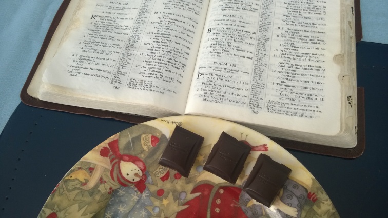 Psalm 134 Bible with Endangered Species Dark Chocolate with Forest Mint 