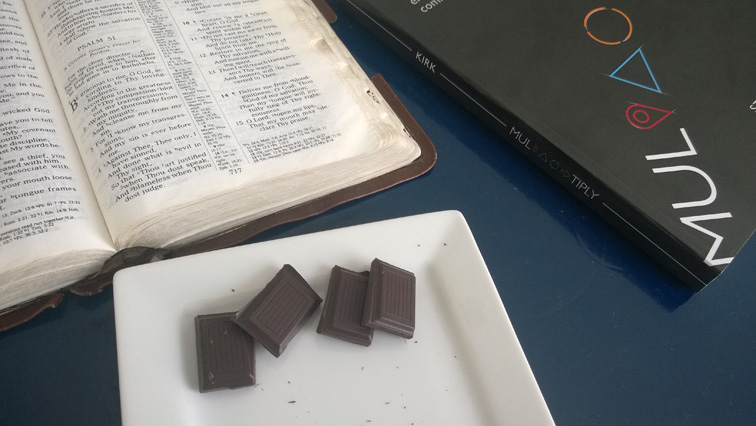 Triad Study Psalm 51 Bible with Equal Exchange Panama Extra Dark Chocolate 80 percent Cacao