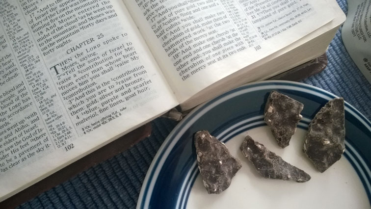 Exodus 25 Bible with barkTHINS Dark Chocolate with Sea Salt and Almonds